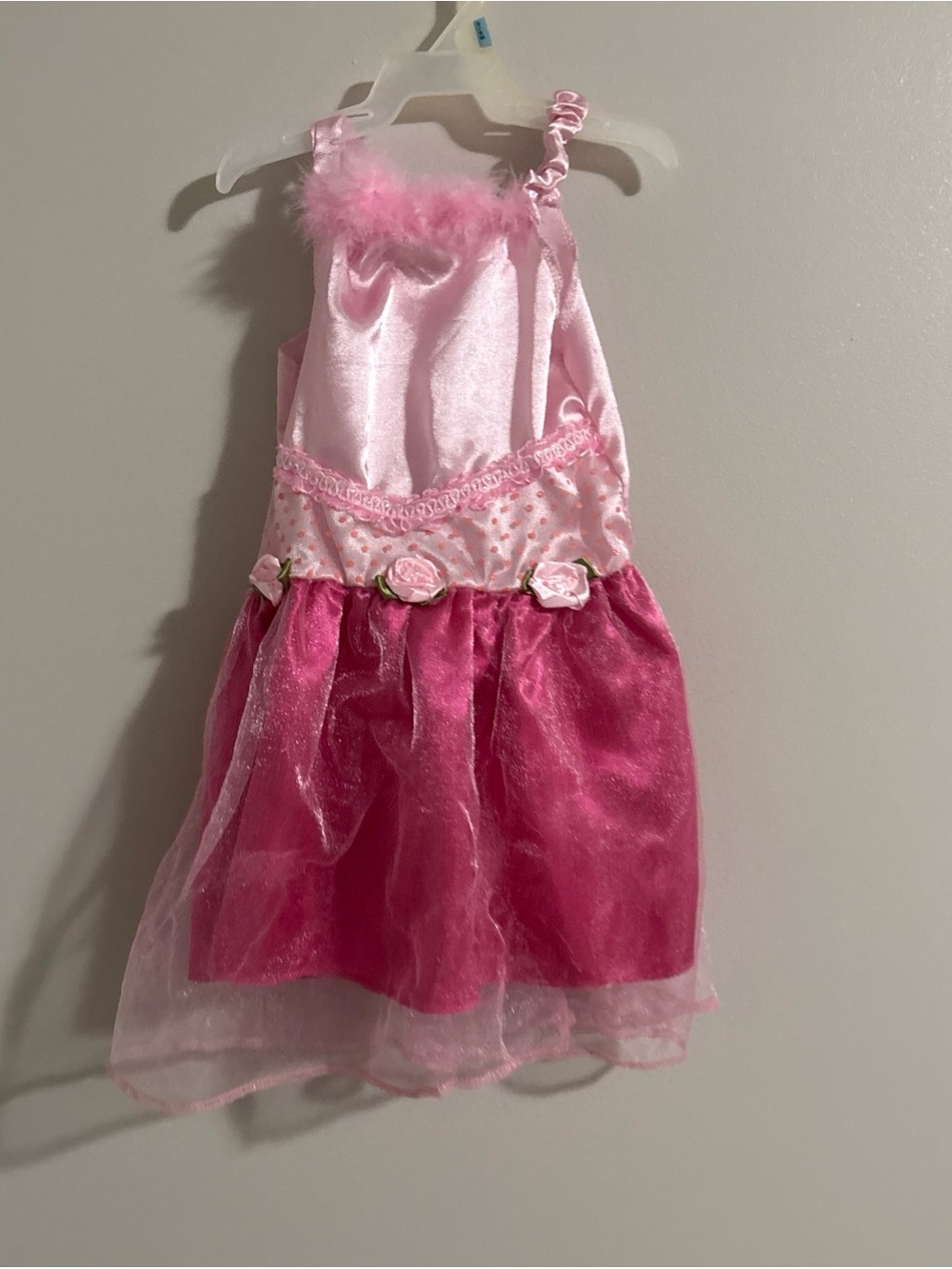 Unlisted Pink Two-Tone Tulle Floral Trim Kids Dress